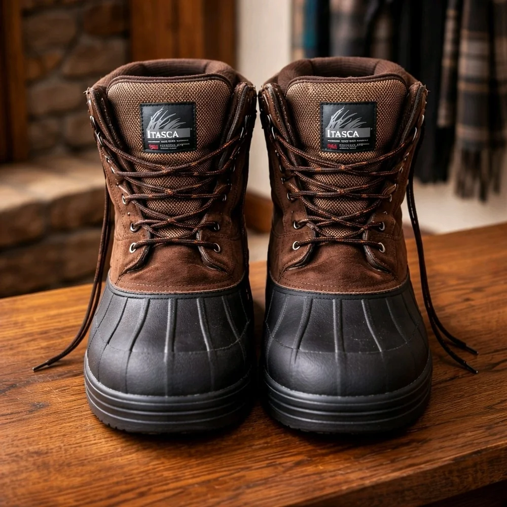 Itasca Brown and Black Waterproof Men's Duck Boots Size 14